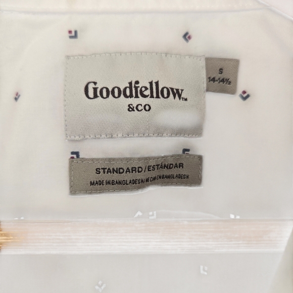 Goodfellow & Co White Shirt with Black Dots Size Small - Picture 2 of 3